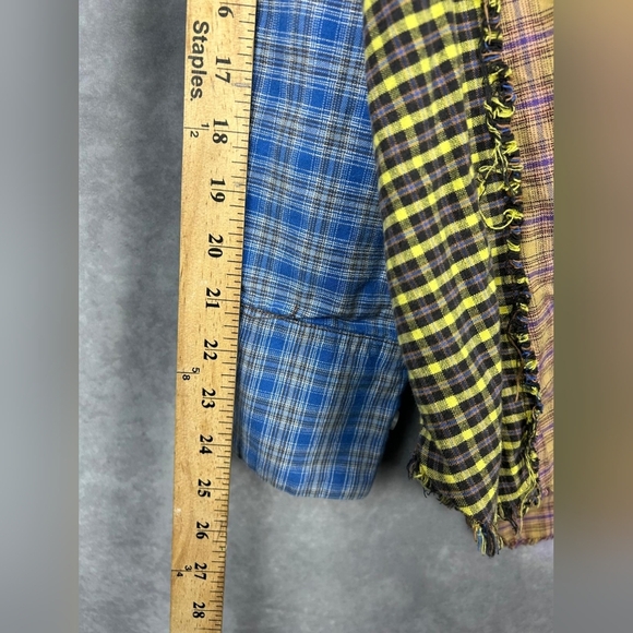 BDG Urban Outfitters Ted Patchwork Flannel Streetwear Button Down size M - Picture 4 of 8